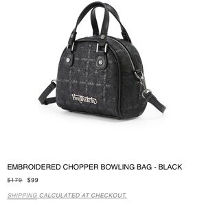 Von Dutch Black Embroidered Mini Bag